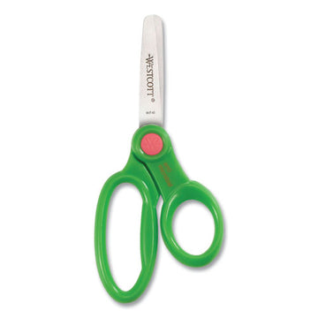 Westcott® Scissor Caddy With Kids' Scissors, 5" Long, 2" Cut Length, Light Blue; Light Green; Pink; Red, Straight Handles, 24-set freeshipping - TVN Wholesale